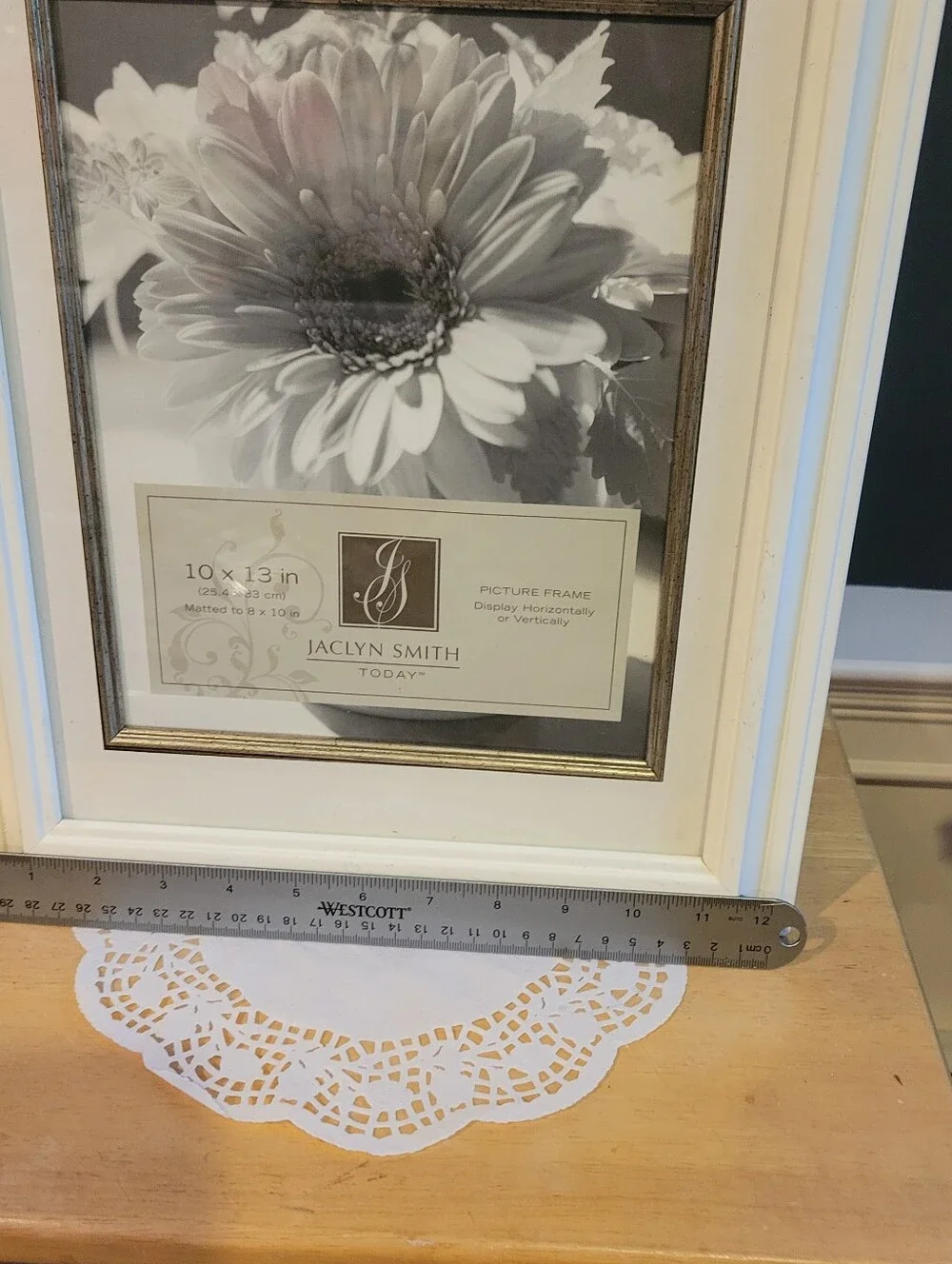 Jaclyn Smith White Frame with Gold Inner Trim